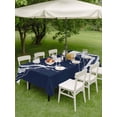 thumbnail image 5 of 60x120 Inch Outdoor Tablecloth with Umbrella Hole Zipper Rectangle Navy Blue Jellyfish Coastal Rectangular Tablecloths Waterproof Nautical Summer Ocean Seaside Patio Table Cloth Cover for Picnic, 5 of 8