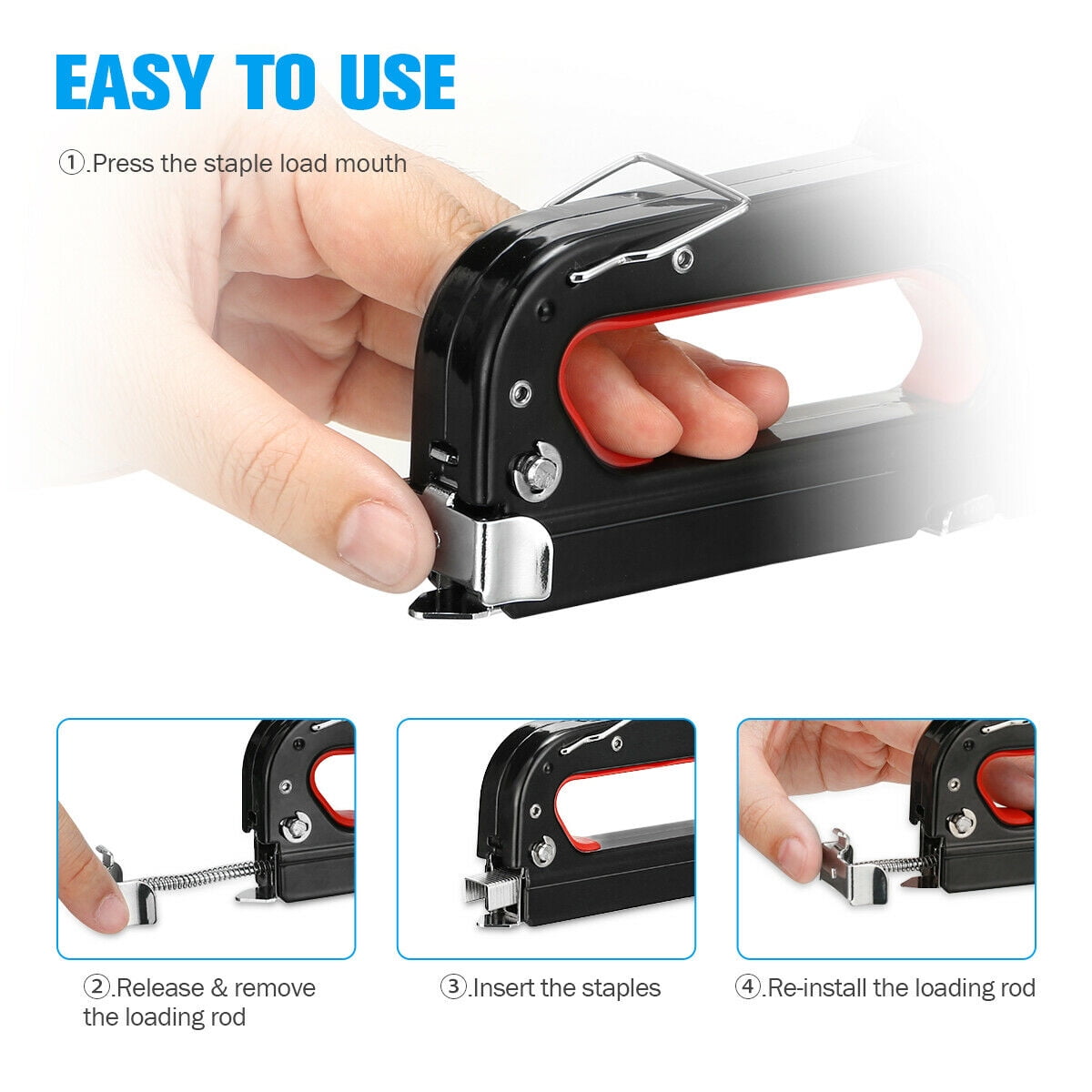 Heavy Duty Staple Gun 3 In 1 Stapler Tacker With 600 Staples Upholstery Metal Heavy Duty Staple Gun 3 In 1 Stapler Tacker With 600 Staples Upholstery Metal