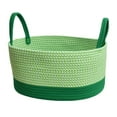 thumbnail image 2 of Desktop Storage Basket,Woven Cotton Thread Storage Basket,Wide Applicability,Classification of Miscellaneous Items,Beautiful Decoration,Easy to Clean,Portable Handle,Strong Load-Bearing,Blue Color, 2 of 7