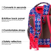 J World Girls and Womens Sundance 20 Rolling Backpack with Laptop Sleeve for School and Travel, Trinket