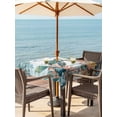 thumbnail image 3 of Outdoor Tablecloths with Umbrella Hole & Zipper, Sea Turtle Coastal 54x54 Inch Square Tablecloths, Summer Nautical Starfish Coral Grey Wooden Waterproof Table Cloth, Patio/Pool/Picnic Table Covers, 3 of 8