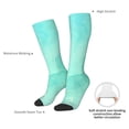 thumbnail image 4 of Naloa Cyan Mint Marble Knee Socks, High Socks Long Stretchy Sock Women Knee High Stocking, Long Socks for Women, 4 of 6