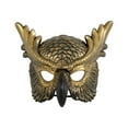 thumbnail image 2 of Realistic Half Face Owl Mask for Halloween Costume Parties, Easter Role Play, Themed Events - Comfortable Plastic Adult Mask with Adjustable Straps, 2 of 9
