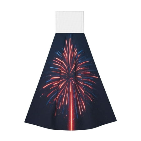 

Horeoi Fireworks3 Print Coral Fleece Microfiber Hanging Hand Towel Absorbent Hand Towel Quick Dry Thicken Cleaning Cloths Wipes Rags for Kitchen & Bathroom