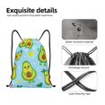 thumbnail image 4 of Xecao Cartoon Avocado Pattern Sports Drawstring Backpack - String Swim Gym Bag with Wet Proof Pocket for Women&Men-Small, 4 of 6