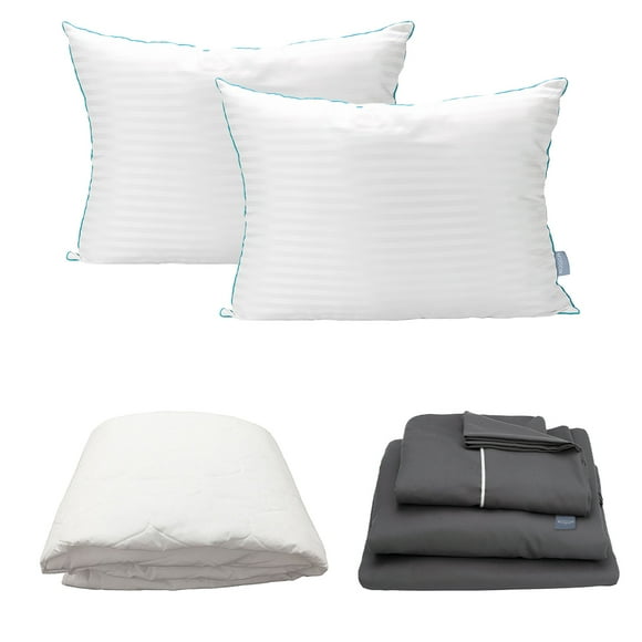 Protector de Colchón Matrimonial + Sábanas Royal + Almohadas Royal Twin