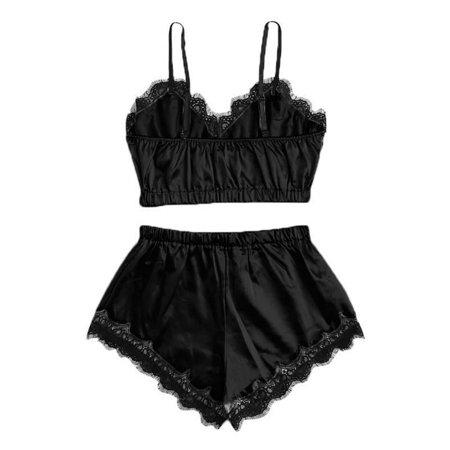 

Sexy Breast-wrapping Night Lingerie Comfortable and Charming Nightgown Gift for Girl Woman Girlfriend M Black