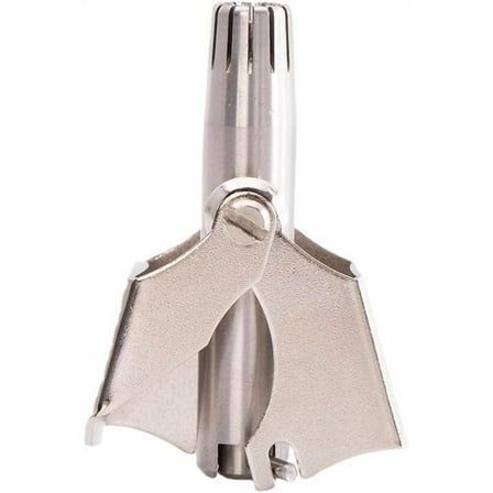 Silver Professional Portable Manual Nose and Ear Hair Trimmer, No Batteries Required, Stainless Steel Nose Hair Remover for Men and Women,Come with a Fingernail Clipper