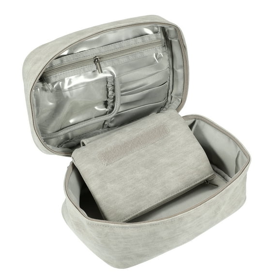 Vocoste 1 Set Cosmetic Bag Travel Makeup Bag Cosmetic Organizer Storage Bag for Women Gray 9.45"x6.10"x4.33"