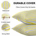 thumbnail image 5 of Outdoor Waterproof Throw Pillow Covers Set of 2 Yellow Grey Stripes Decorative Pillowcases Square Outdoor Pillows Cushion Case 16x16 Inch Lines Striped Patio Pillows for Couch Sofa Bed Garden, 5 of 9