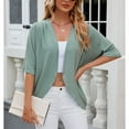 thumbnail image 2 of Alvivi Women's Cardigan Shrugs Batwing Sleeve Bolero Cropped Jacket Open Front Casual Tops Outerwear Dark Green XXL, 2 of 6