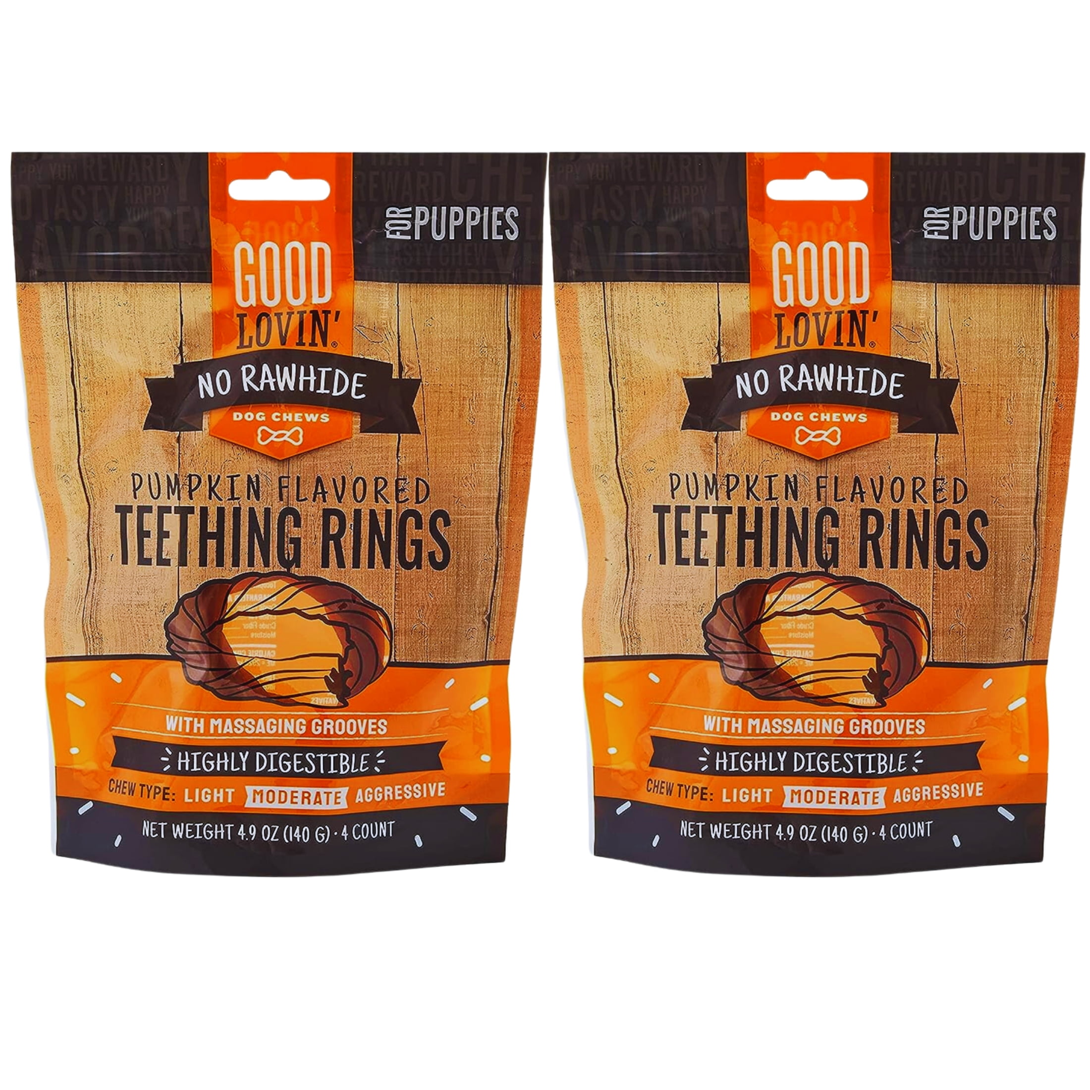 Highly Digestible Pumpkin Flavored Puppy Teething Rings 4.9 oz for