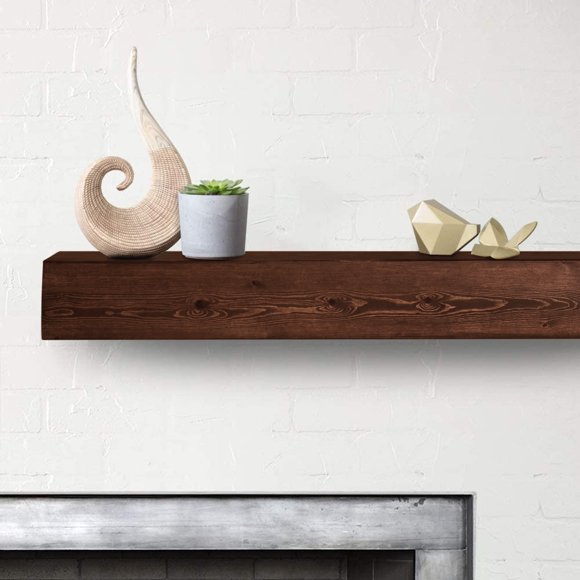 Luxe Surface Étagère Flottante de 72 Pouces Rustic Aged Couleur Manteau de Foyer en Bois
