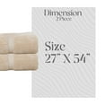 thumbnail image 2 of Home Weavers Elegance Essentials 550GSM 100% Cotton Zero Twist Super Absorbent Bath Towel (Set of 2) - 27"x54", Linen, 2 of 5