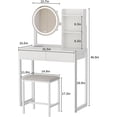 thumbnail image 6 of S-HOME Small Vanity Desk With Mirror And Lights, Makeup Vanity Table With LED Mirror, 3 Lighting Modes, Drawer Included，White, 6 of 6