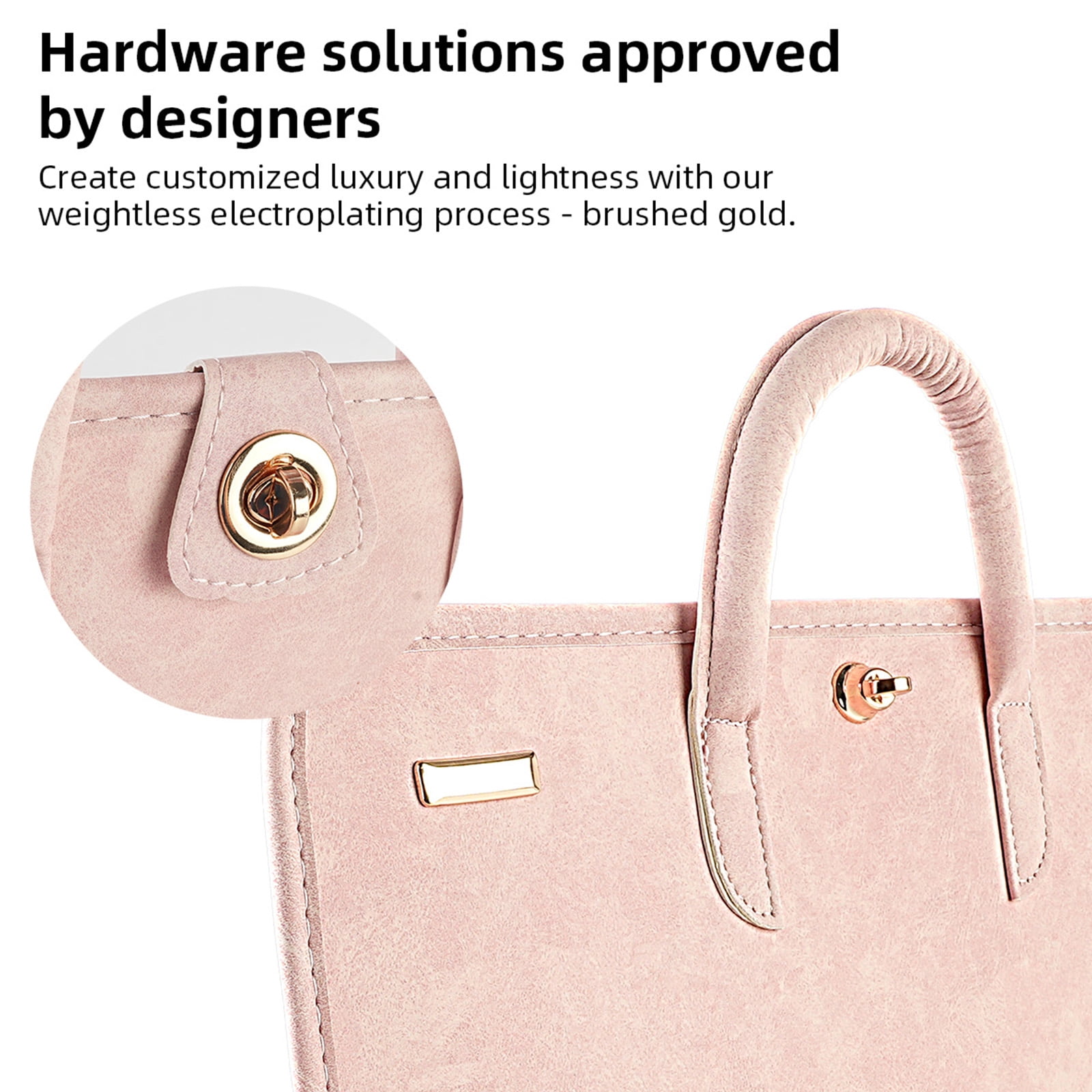 PU Leather Laptop Sleeve Pink with Handle Laptop Protective Case Compatible with 15.6/16 Inch Laptops, Easy to Carry, Breathable