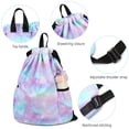 thumbnail image 5 of Mygreen Waterproof Drawstring Bag, Drawstring Backpack, Gym Bag Sackpack Sports Backpack for Women Girls Stars Pink, 5 of 8