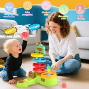 UQN Ball Drop Toys for 1 Year Old, Toddlers Toys with Hammer Pound Balls, Shoot Balls Game, Scoring Game, Ball Drop Tower for 1 Year Boys Girls Toys Gift, Montessori Toys for Toddlers 1-3 Year Old