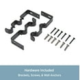 thumbnail image 5 of Kenney Wakefield Standard Steel Decorative Window Double Curtain Rod, 66-120" Adjustable Length, 5/8" Dia., Black, 5 of 5