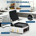 thumbnail image 4 of Yeshouse Parrilla comercial para paninis, sandwichera eléctrica de 1800W, placa esmaltada 23x23 cm, prensa doble de acero inoxidable con control de temperatura y asa, 4 of 8