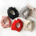 thumbnail image 4 of Mightlink Winter Children Hat Solid Color Ear Decor Toddler Boys Girls Beanie Hat Knitted Pet Hat High Elasticity Keep Warm Photo Prop Headwear, 4 of 6