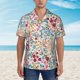 thumbnail image 2 of Balery Trendy Floral Design Camisas hawaianas de manga corta para hombre, camisas playeras de corte holgado, camisas de vacaciones con botones,X-Large, 2 of 7