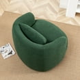 thumbnail image 6 of 34" Wide Green Bouclé Swivel Barrel Accent Chair with Pillow, Modern Upholstered Armchair, 6 of 10