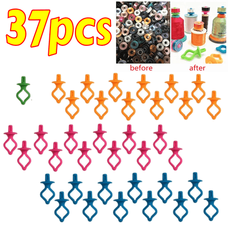 Thread and Bobbin Storage Organizer - 37 Pcs Bobbin Holders for Sewing Thread Spools (Color Mix)