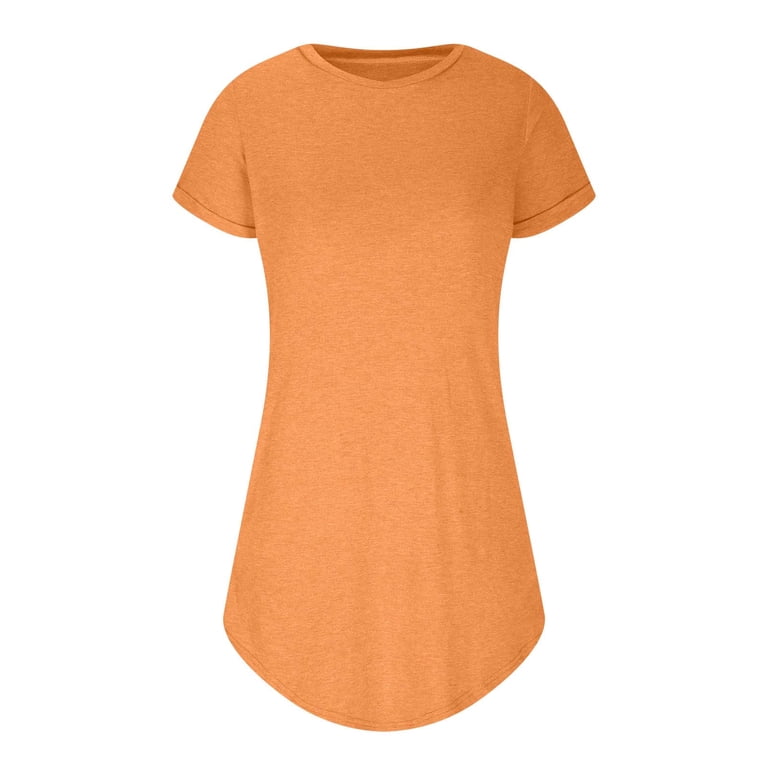 open lace back dress New Adventure T-Shirt Dress In Neon Orange