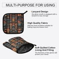 thumbnail image 3 of Yayeee Oven Mitts and Pot Holder Set of 2 Heat Resistant Kitchen Gloves Baking Hot Pad, Black Geometric, 3 of 5