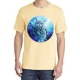 thumbnail image 2 of Wild Bobby, Cute Nocturnal Snow Owl Winter, Animal Lover, Garment-Dyed Washed Look Short Sleeve T-Shirt, Banana, Medium, 2 of 3