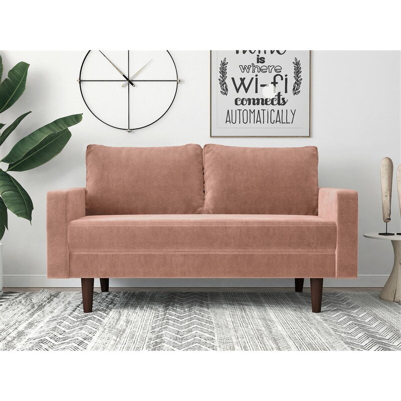 Dowland Velvet 57 8 Square Arm Loveseat Walmart Com Walmart Com