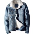 thumbnail image 1 of HSHDLDF Veste Camionneur en Jean Doublée de Polaire d'Hiver, 1 of 6