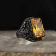 thumbnail image 2 of Roarsilver Handmade Sterling Silver Ring-Citrine Stone-Handmade 925k Silver-Gift For Him and Her | 6, 2 of 5