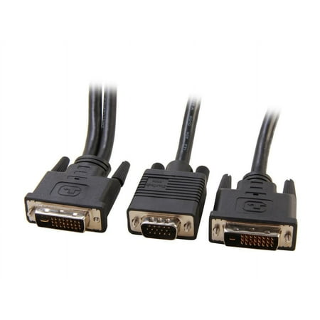 UPC: 0065030818452 | StarTech.com DVIVGAYMM6 Black Connector A : 1 – 29 pin DVI-I (Dual Link) Male Connector B : 1 – 15 pin High Density D-Sub (VGA) Male Connector B : 1 – 25 pin DVI-D (Dual Link) Male Male to Male DVI-I