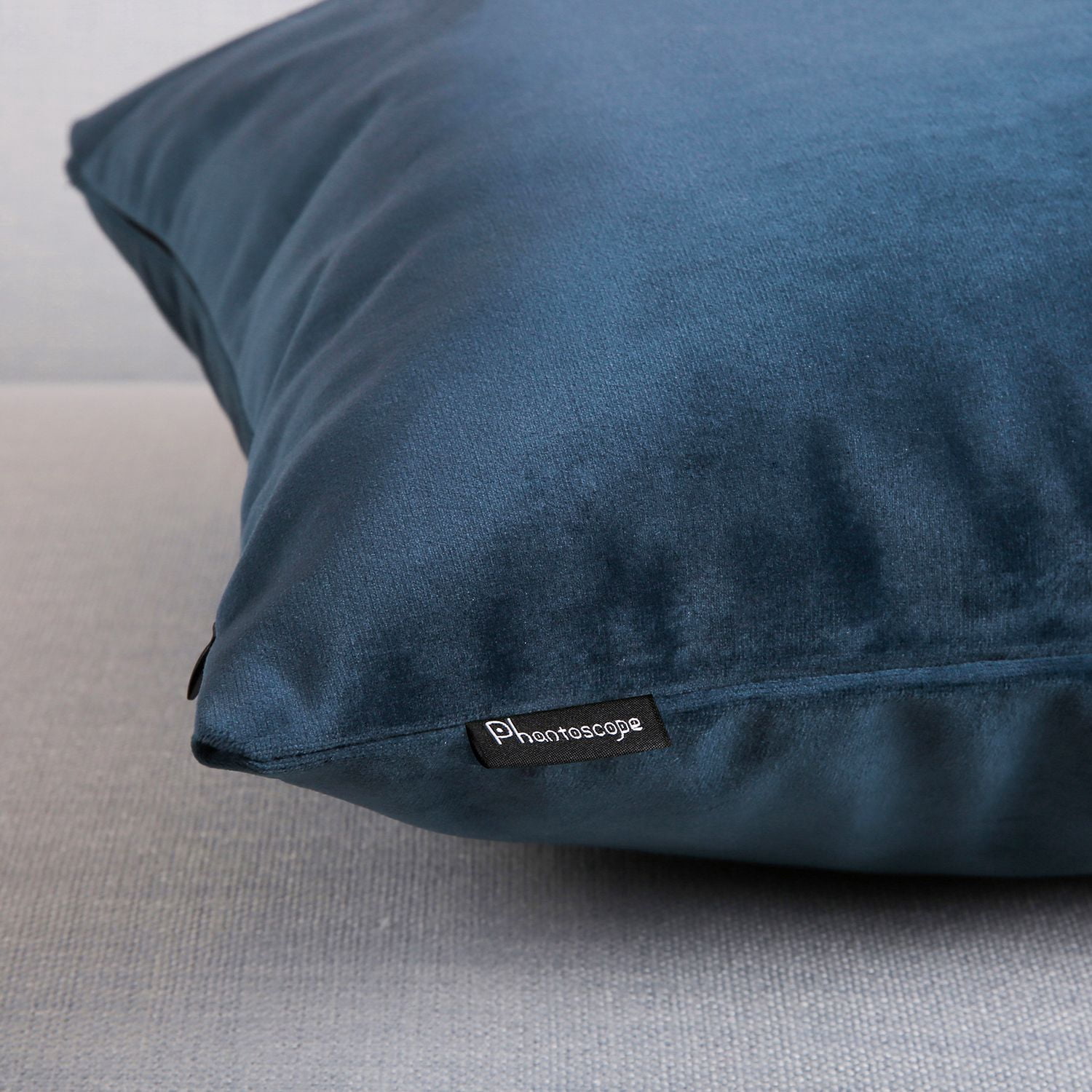 Phantoscope Silky Velvet Decorative Throw Pillow, 20 x 20 in, Dark Blue, 1 Pack