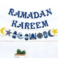 thumbnail image 4 of Eid Mubarak Banner Bandera Colgante Bunting Libre Interior Islámica Adornos para Puerta Festival Telón de Fondo Ramadán Soledad Bandera de Eid Mubarak, 4 of 8