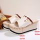 thumbnail image 5 of Sandalias de Cuña de las Mujeres Casuales Open Toe Mule T Correa, Zapatos Negros de las Mujeres Más Tamaño Tejido Tacón Primavera Verano, 5 of 9