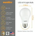thumbnail image 6 of Sunlite LED A19 Light Bulbs, 14 Watts (100W Equivalent), Medium Base (E26), Non-Dimmable, Frost, UL Listed, 5000K Daylight, 6-Pack, 6 of 7
