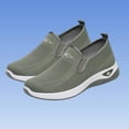 thumbnail image 2 of Floleo Women's Slip-On Hollow Knit Mesh Walking Shoes, Round Toe Cushioned Curved Midsole Footwear, Six Solid Tone Non-Slip Breathable Daily Casual Loafers(Khaki,10), 2 of 6