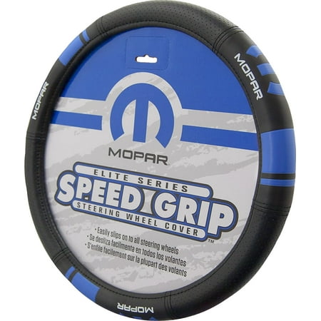 - 1 Piece Mopar Logo Synthetic Leather Steering Wheel Cover Universal Car Truck SUV