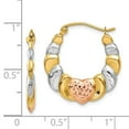 thumbnail image 3 of 14K  White and Rose Rhodium Scalloped Heart Hoop Earrings, 3 of 3