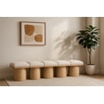 thumbnail image 2 of Meridian Furniture Pavilion Cream Boucle Fabric Bench, 2 of 8