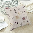 thumbnail image 5 of Watercolor Floral Pillow Covers 18x18 Inch Set of 2, Outdoor Plum Beige Flower Decorative Throw Pillows Farmhouse Linen Modern Minimalist Floral Pillow Case for Sofa Couch Home Decor, 5 of 6