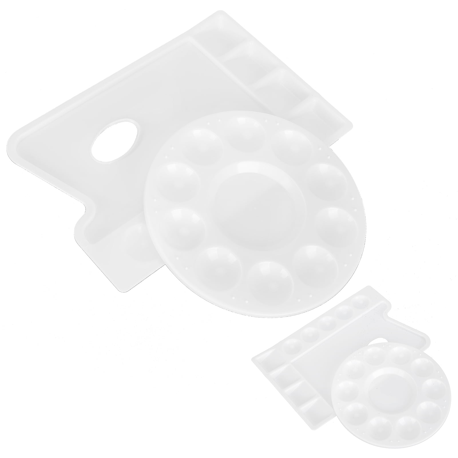 YOUTHINK Painting Palettes,2pcs Paint Tray Palettes Circular Rectangle