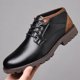 thumbnail image 3 of Botas de tobillo de cuero Retro para Hombre, Zapatos altos, zapatos informales de trabajo al aire libre para invierno, Botas de moto Punk para Hombre, Botas de talla grande para Hombre, 3 of 5
