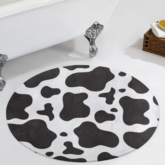 Cow Print Round Carpet Circle Rug Outdoor Patio Area Rug Washable Large Area Rugs Hallway Room Decor Fitness Mats
