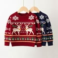 thumbnail image 4 of Kids Christmas Element Long Sleeve Sweater Tops Warm Crewnck Knitted Pullover Lovely Sweater for Christmas Best Gift,1-6T, 4 of 5
