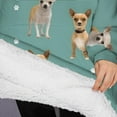 thumbnail image 3 of Oversized Wearable Blanket Hoodie,Chihuahua and Footprints Sherpa Blanket Hoodie with Super Pockets,Super Warm Fuzzy Pullover for Women & Men, 3 of 6