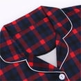 thumbnail image 4 of Ihph7 Long Pajamas for Women Set Plaid Pajamas Women Button Up Pajamas for Women Womens 2 Piece Lounge Set Long Sleeve Lounge Sets for Women Matching Pajama Set for Women Red M, 4 of 8